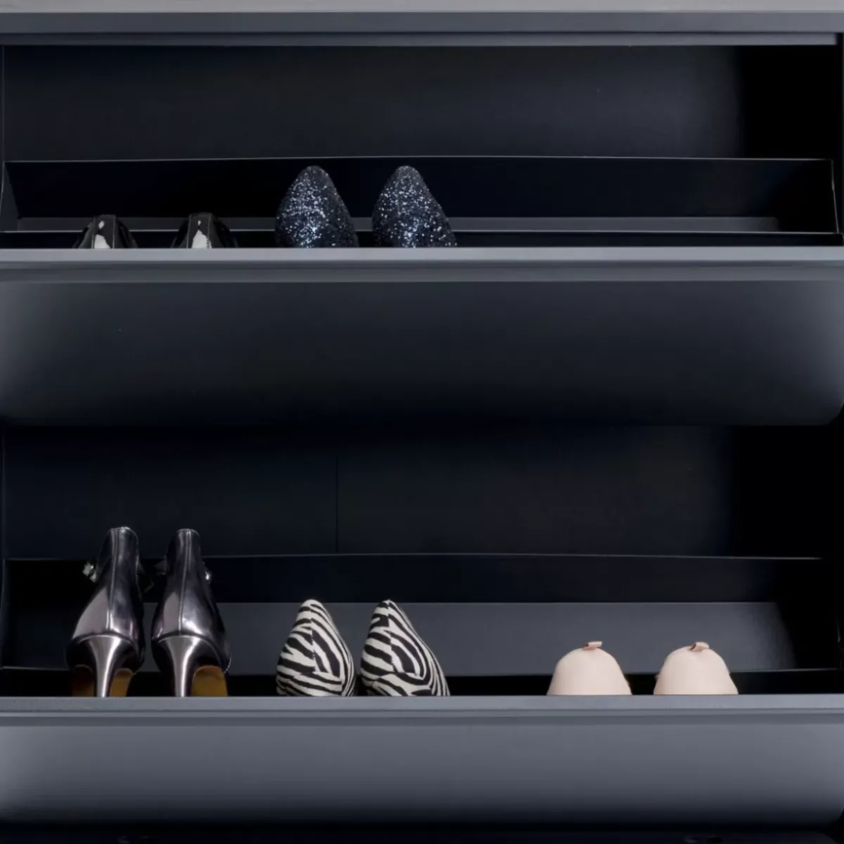 KARE Design Schuhkipper Caruso 2-Er Doppel Anthrazit- Kleinmöbel & Sonstiges