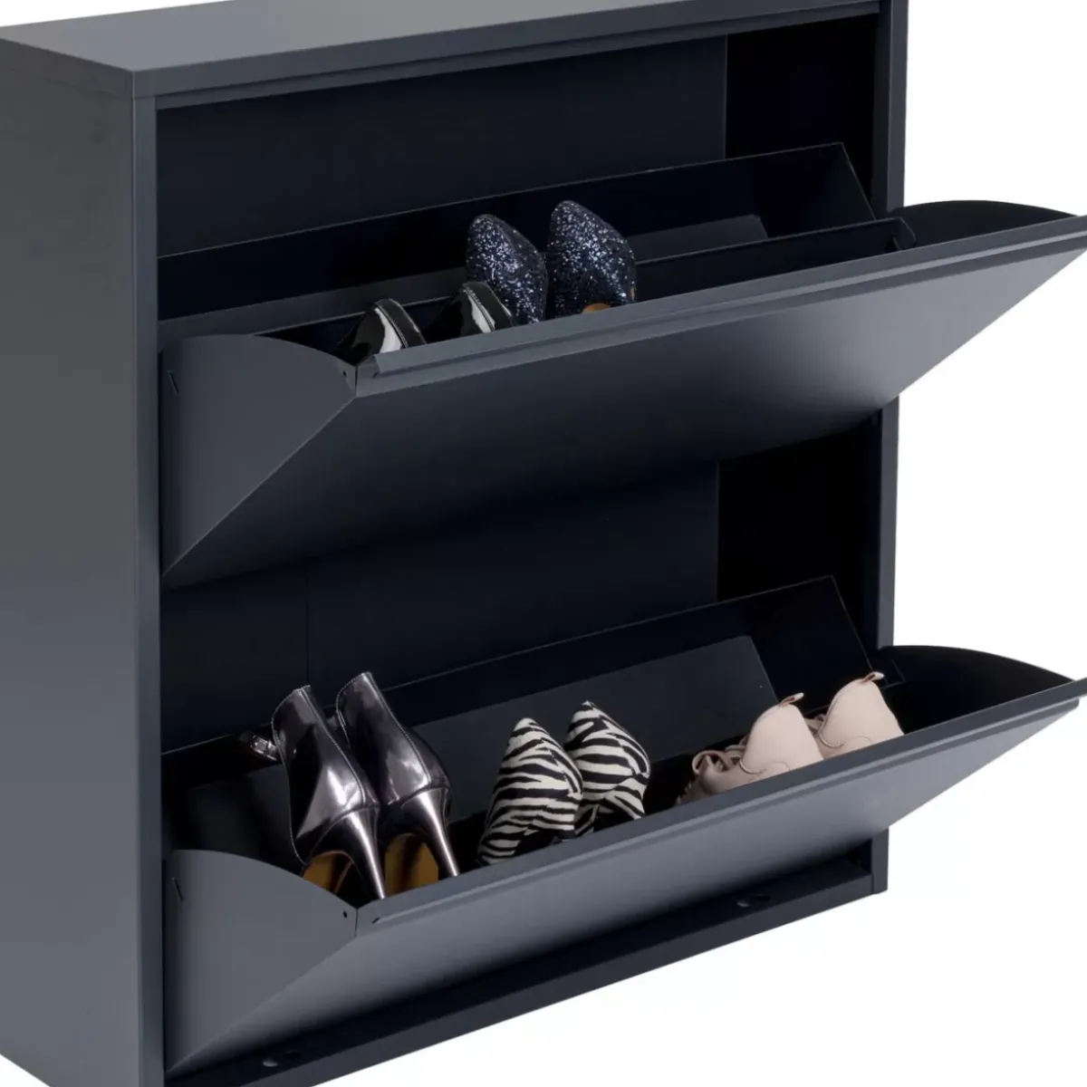 KARE Design Schuhkipper Caruso 2-Er Doppel Anthrazit- Kleinmöbel & Sonstiges