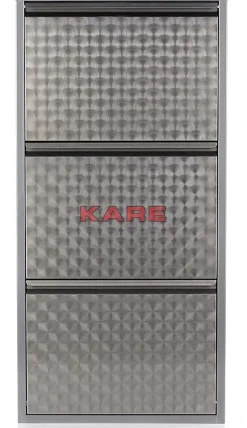 KARE Design Schuhkipper Caruso 3-Er Silber/Geflext- Kleinmöbel & Sonstiges