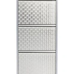 KARE Design Schuhkipper Caruso 3-Er Silber/Geflext- Kleinmöbel & Sonstiges