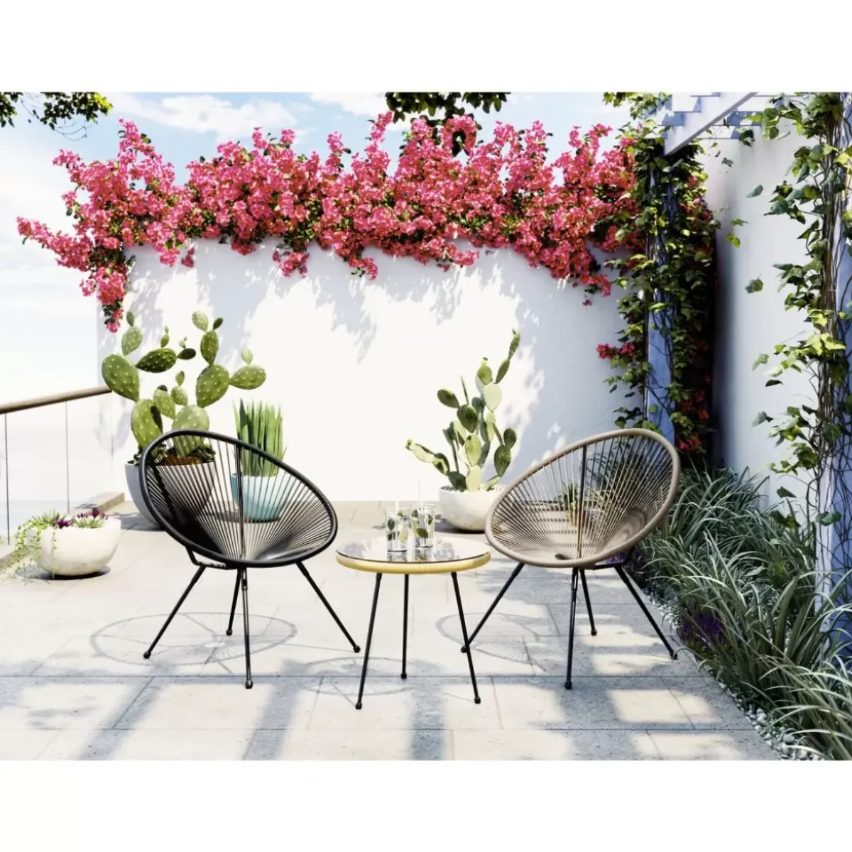 KARE Design Sessel Acapulco Schwarz- Outdoormöbel