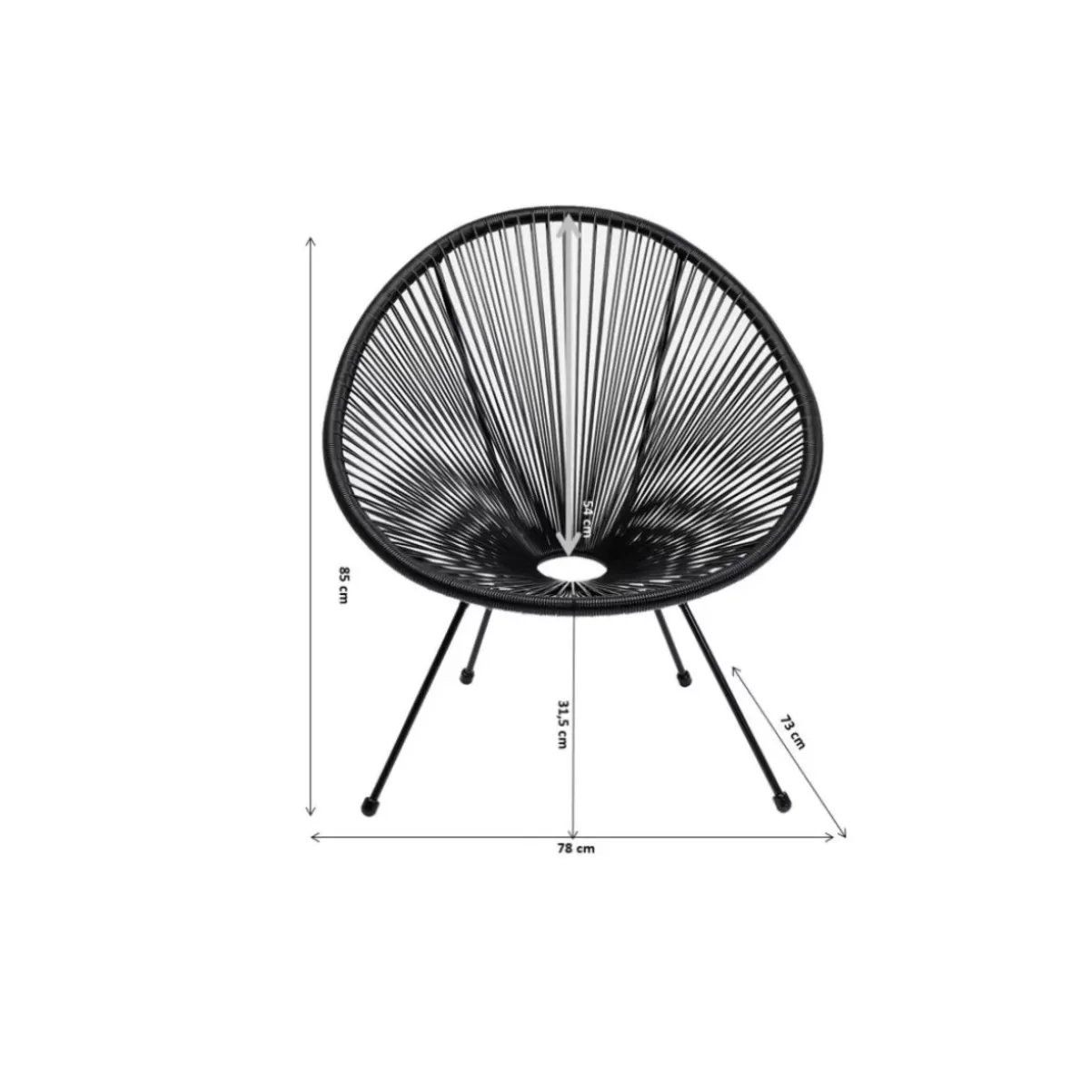 KARE Design Sessel Acapulco Schwarz- Outdoormöbel
