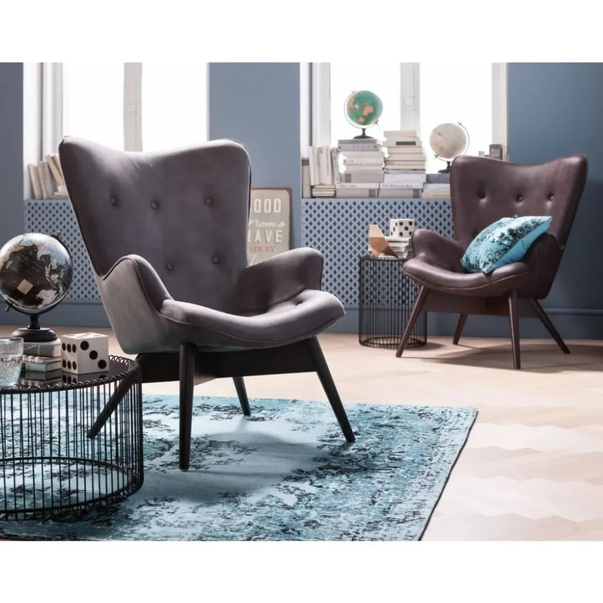 KARE Design Sessel Angels Wings Black Brown Eco- Sessel