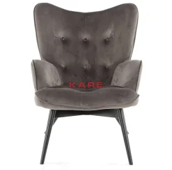 KARE Design Sessel Black Vicky Velvet Grau- Sessel