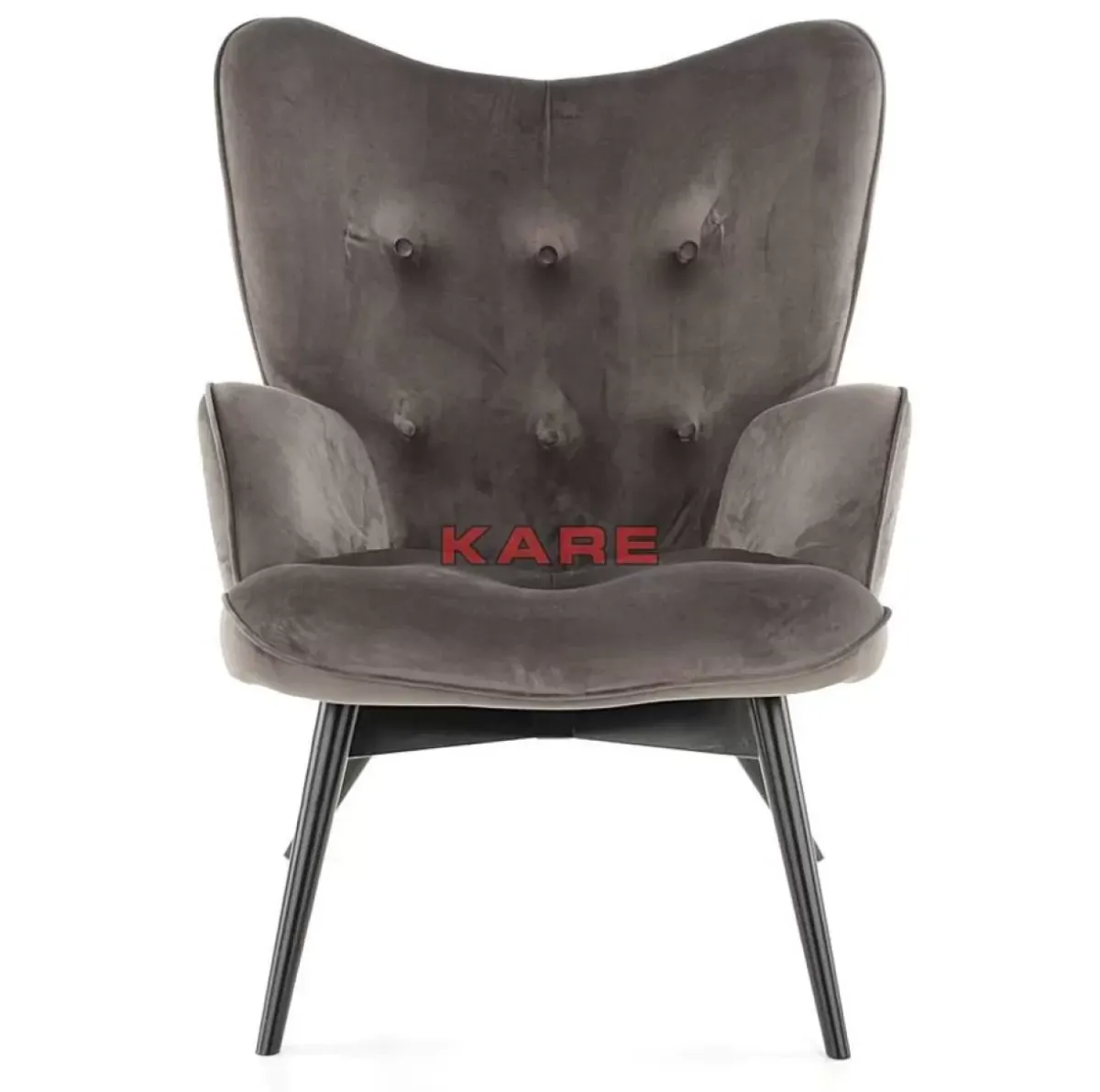 KARE Design Sessel Black Vicky Velvet Grau- Sessel