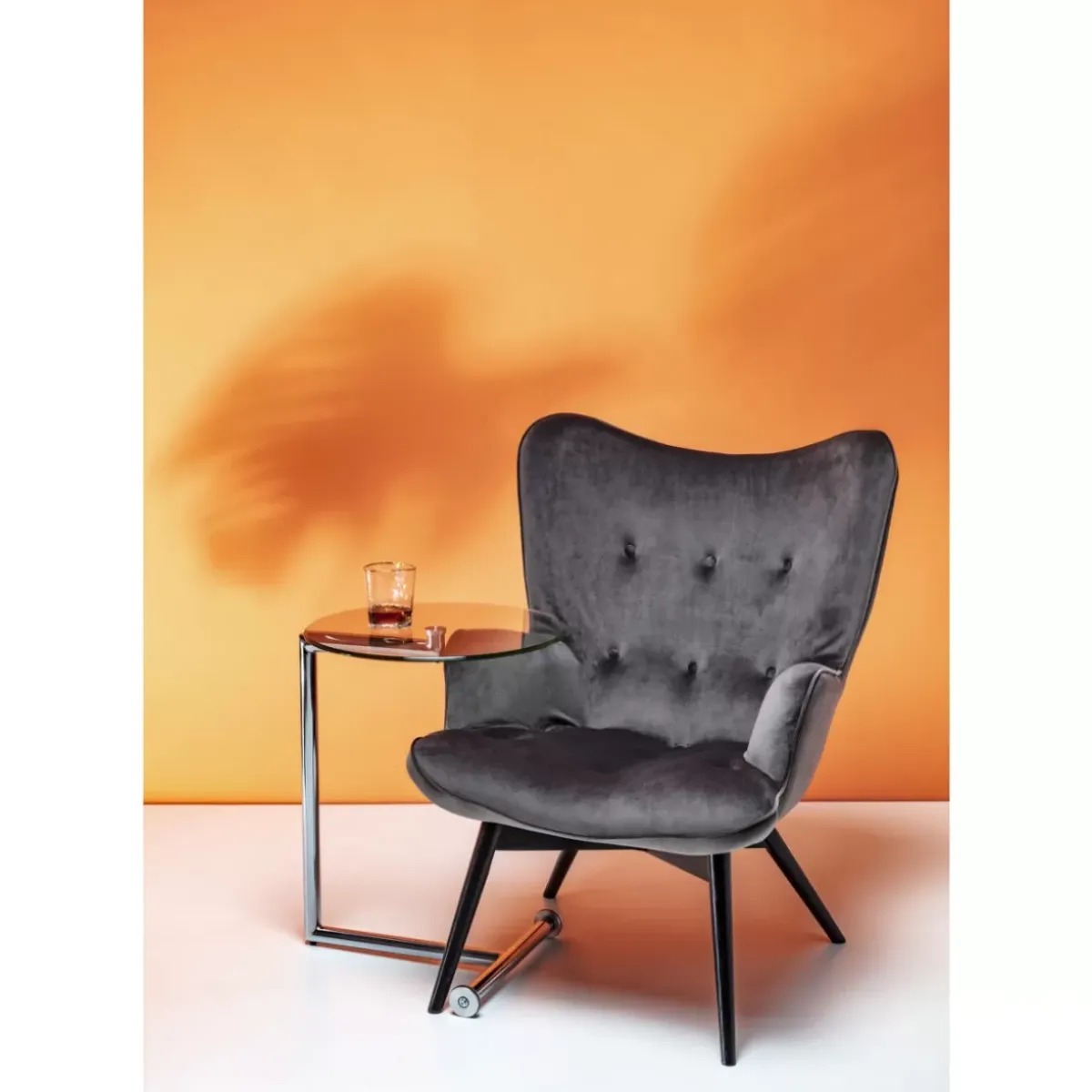 KARE Design Sessel Black Vicky Velvet Grau- Sessel