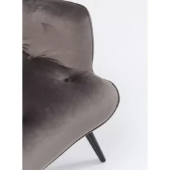 KARE Design Sessel Black Vicky Velvet Grau- Sessel