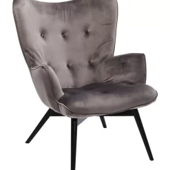KARE Design Sessel Black Vicky Velvet Grau- Sessel