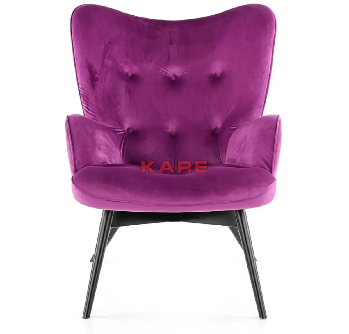 KARE Design Sessel Black Vicky Velvet Purple- Sessel