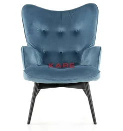 KARE Design Sessel Black Vicky Velvet Petrol- Sessel