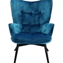 KARE Design Sessel Black Vicky Velvet Petrol- Sessel