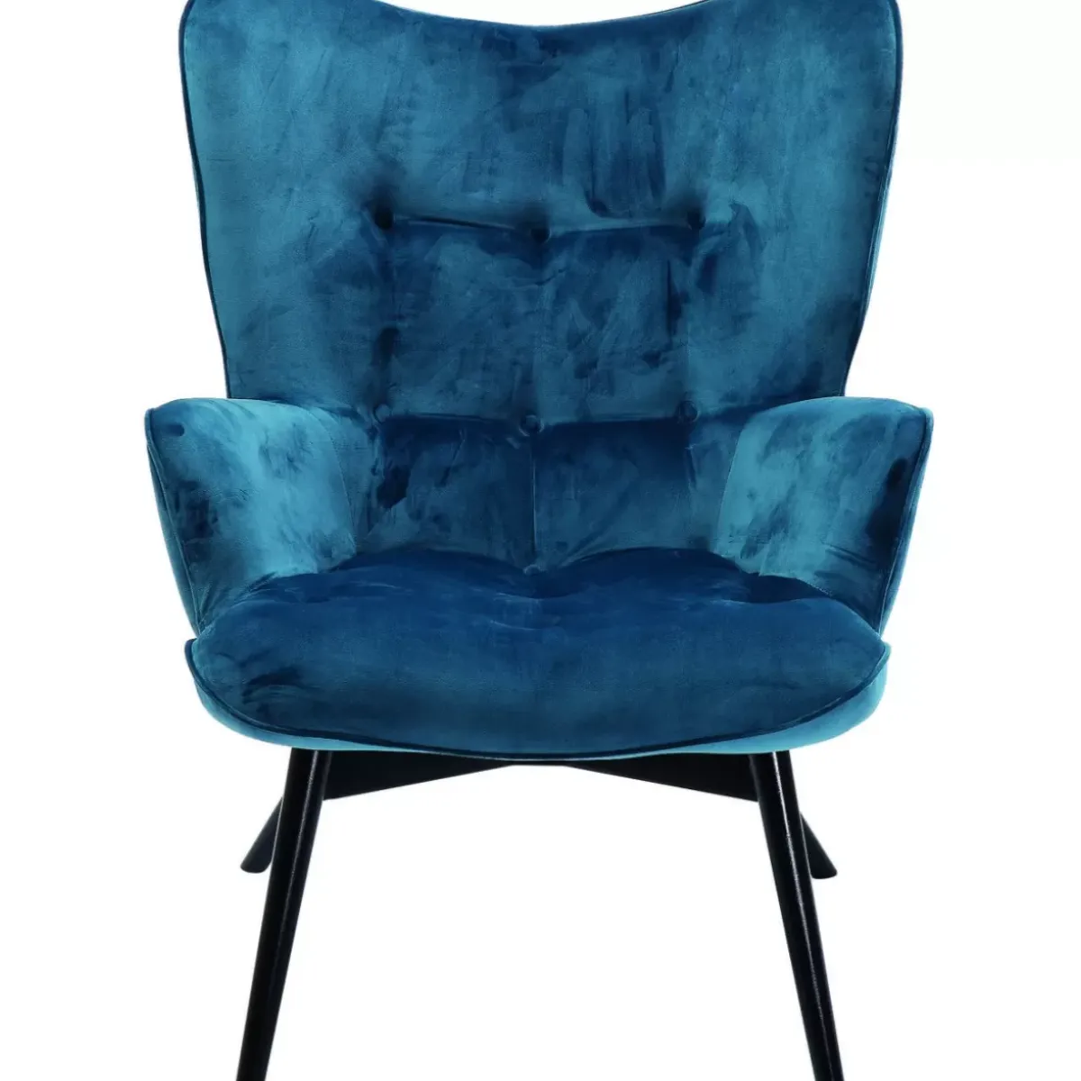 KARE Design Sessel Black Vicky Velvet Petrol- Sessel