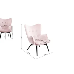 KARE Design Sessel Black Vicky Velvet Rose- Sessel