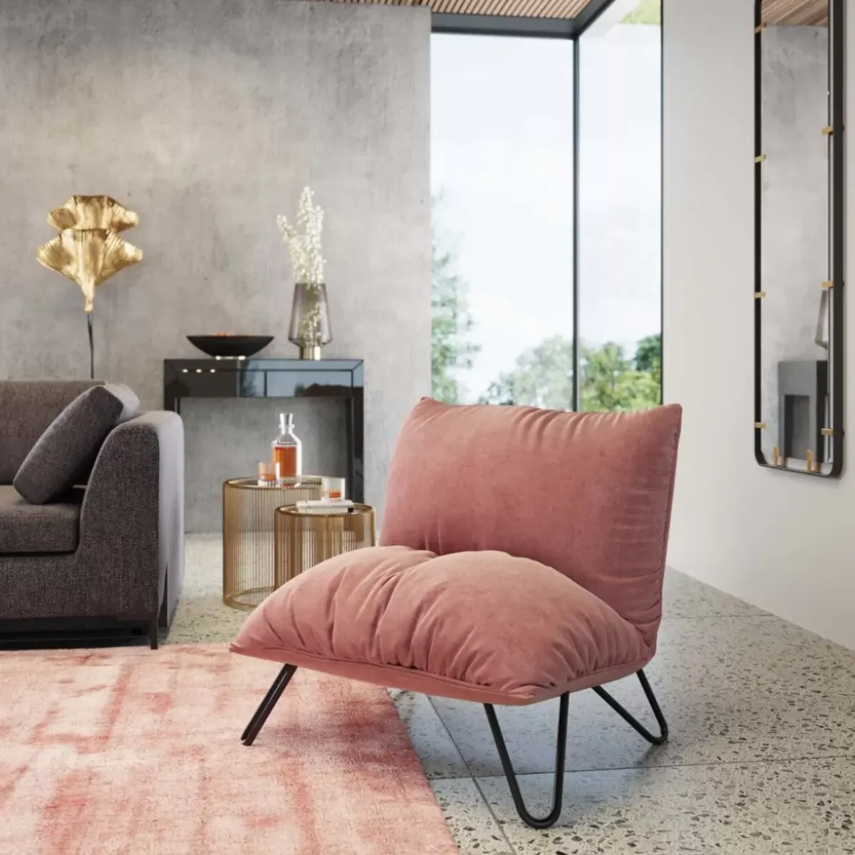 KARE Design Sessel Porto Pino Rosa- Sessel