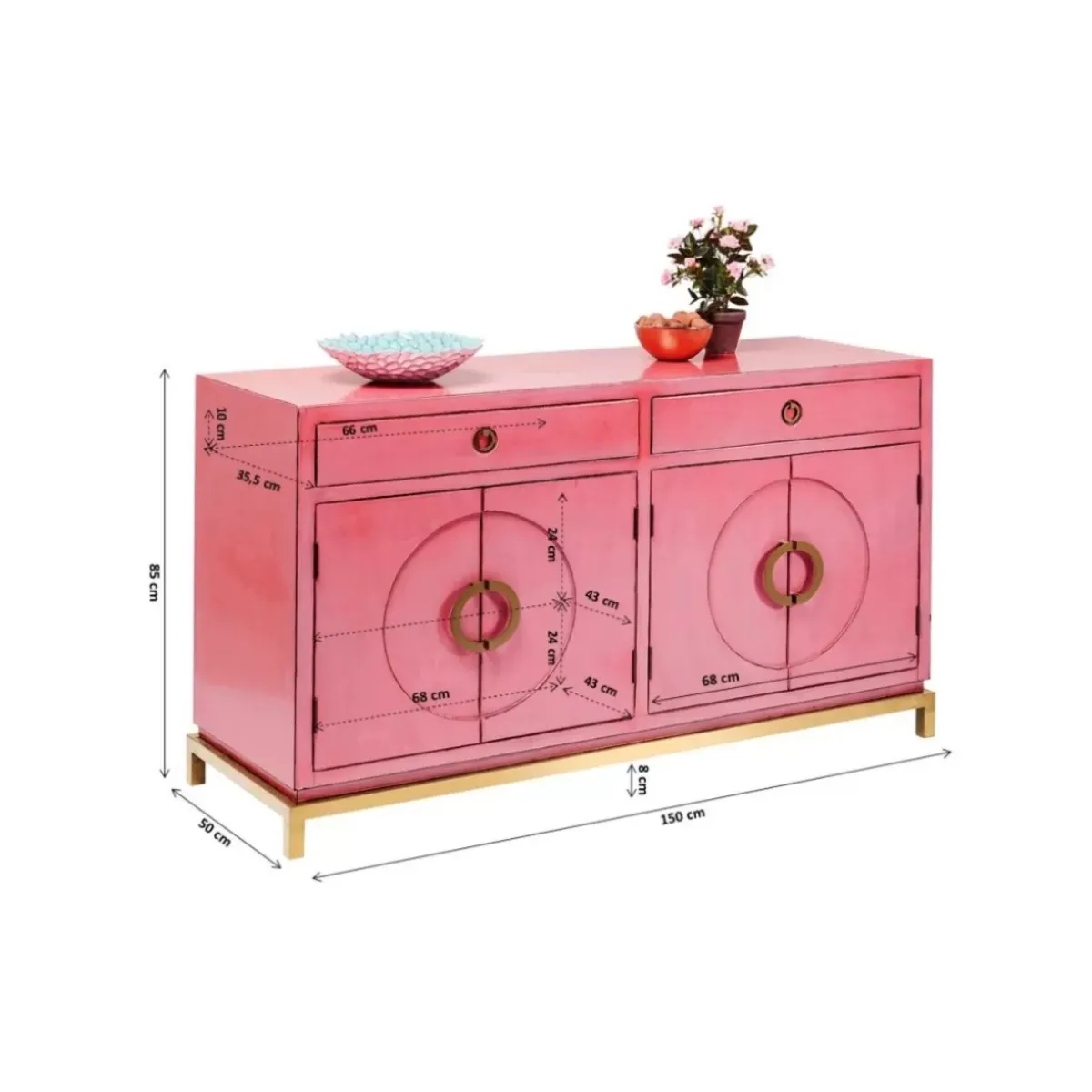 KARE Design Sideboard Disk Pink- Kommoden & Sideboards