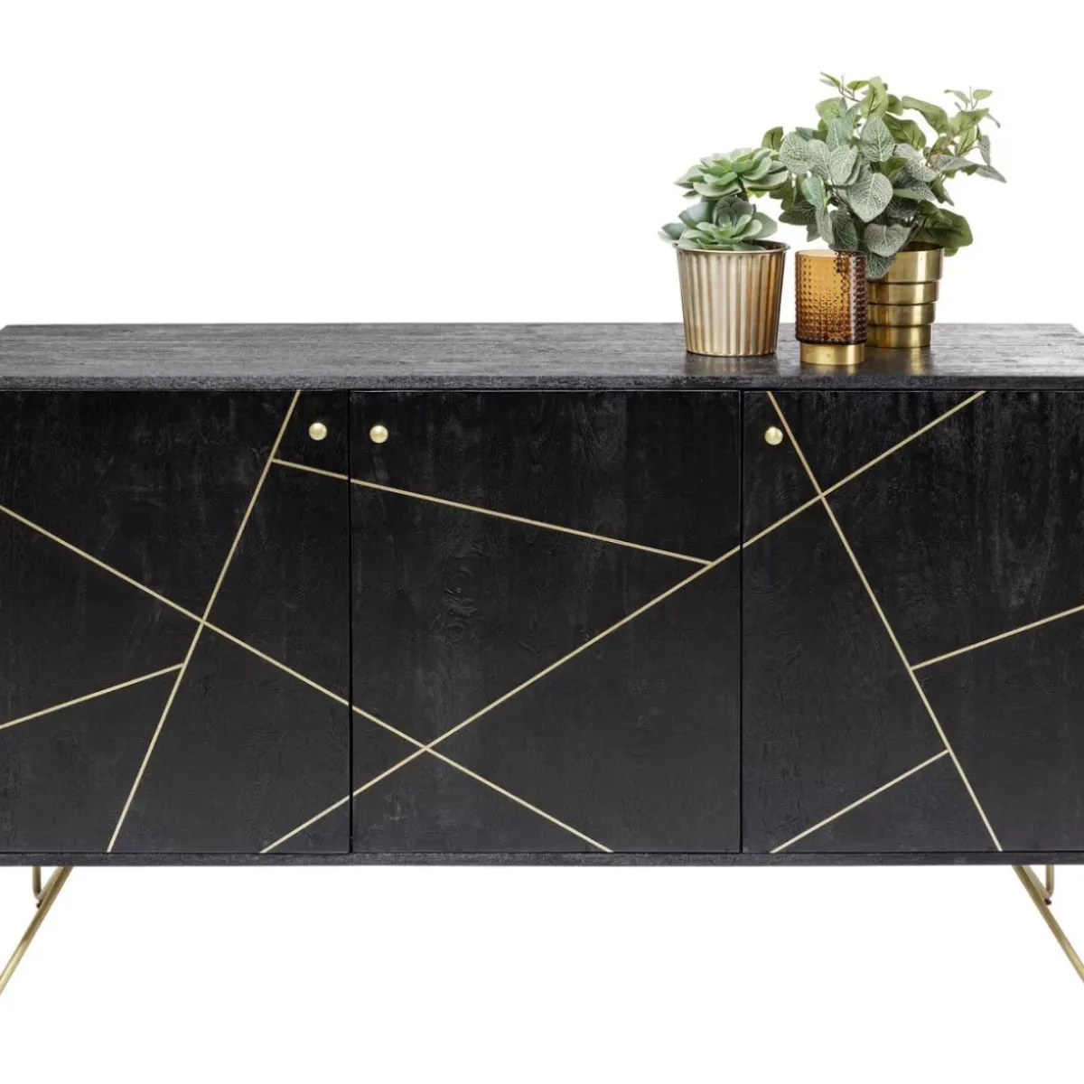 KARE Design Sideboard Gold Vein 3 Turig 145X82Cm- Kommoden & Sideboards