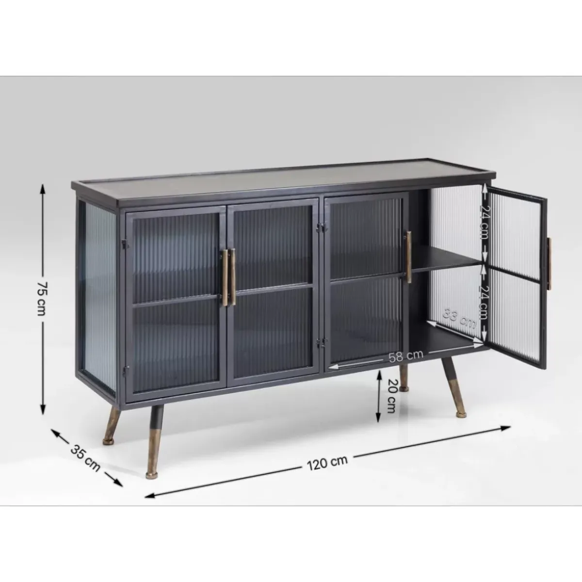 KARE Design Sideboard La Gomera 4 Turen- Kommoden & Sideboards