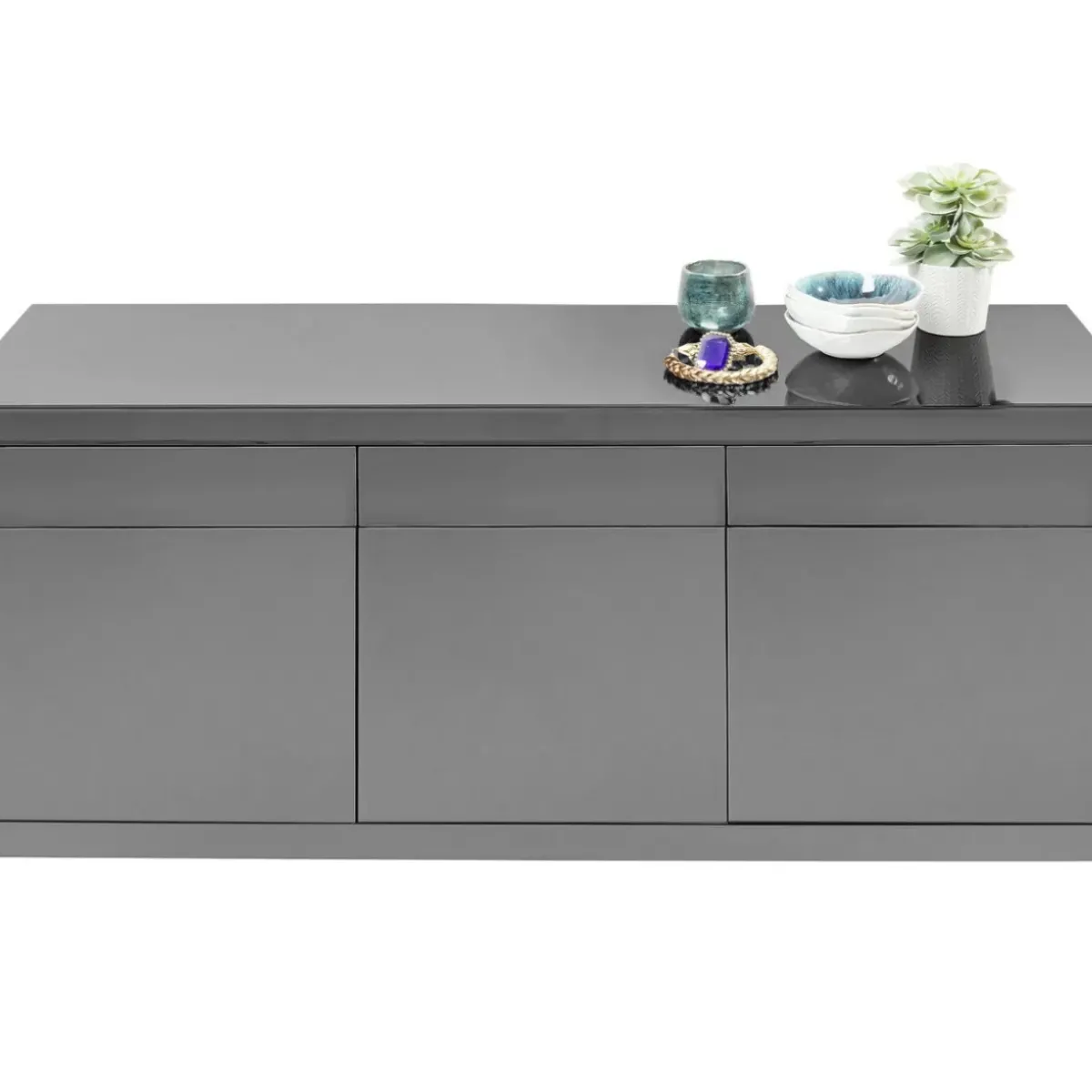 KARE Design Sideboard Luxury Push Grau- Kommoden & Sideboards