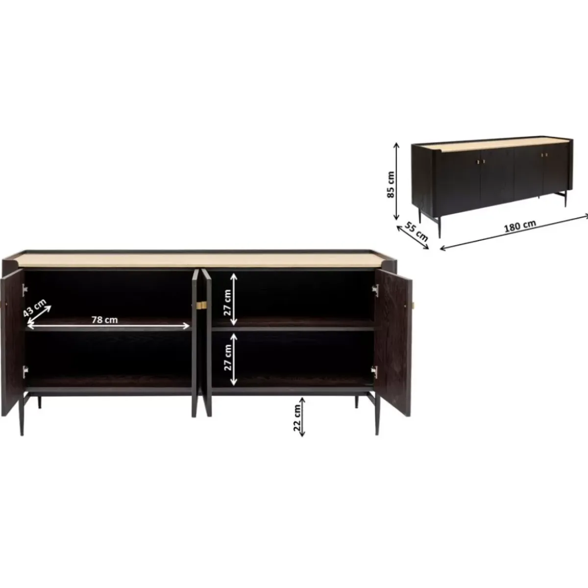 KARE Design Sideboard Milano 180- Kommoden & Sideboards