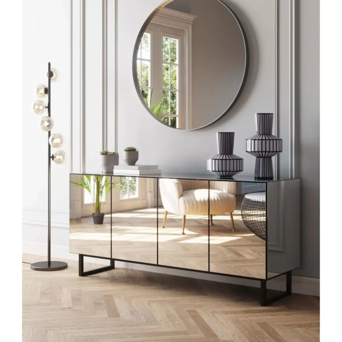 KARE Design Sideboard Soran Schwarz 160X45Cm- Kommoden & Sideboards
