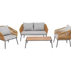 KARE Design Sitzgruppe Elba Quattro Natur (4/Tlg.)- Outdoormöbel