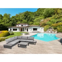 KARE Design Sitzgruppe Holiday Schwarz (4-Tlg.)- Outdoormöbel