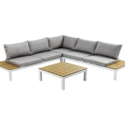 KARE Design Sitzgruppe Holiday Weiss (4-Tlg.)- Outdoormöbel