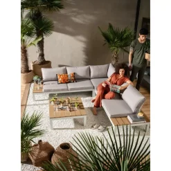 KARE Design Sitzgruppe Holiday Weiss (4-Tlg.)- Outdoormöbel