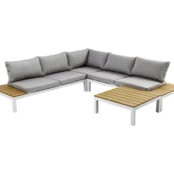 KARE Design Sitzgruppe Holiday Weiss (4-Tlg.)- Outdoormöbel