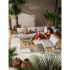 KARE Design Sitzgruppe Holiday Weiss (4-Tlg.)- Outdoormöbel