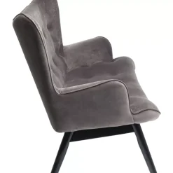 KARE Design Sofa Black Vicky 2-Sitzer Velvet Grau- Sofas & Couches