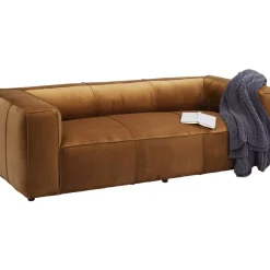 KARE Design Sofa Cubetto 3-Sitzer Velvet Braun- Sofas & Couches
