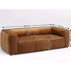 KARE Design Sofa Cubetto 3-Sitzer Velvet Braun- Sofas & Couches