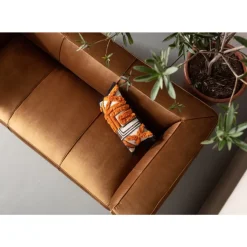 KARE Design Sofa Cubetto 3-Sitzer Velvet Braun- Sofas & Couches