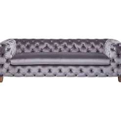 KARE Design Sofa Desire 3-Sitzer Silbergrau- Sofas & Couches