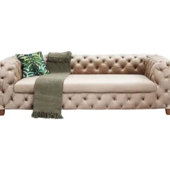 KARE Design Sofa Desire 3-Sitzer Velvet Ecru- Sofas & Couches