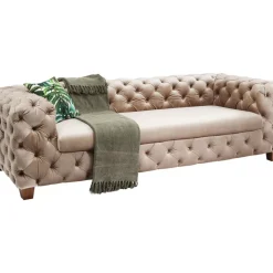 KARE Design Sofa Desire 3-Sitzer Velvet Ecru- Sofas & Couches