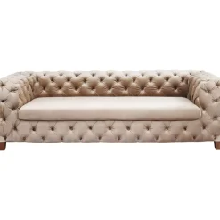 KARE Design Sofa Desire 3-Sitzer Velvet Ecru- Sofas & Couches