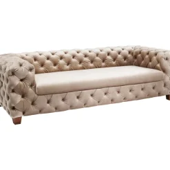 KARE Design Sofa Desire 3-Sitzer Velvet Ecru- Sofas & Couches