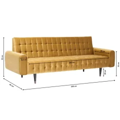 KARE Design Sofa Milchbar 3-Sitzer Velvet Honey- Sofas & Couches