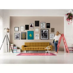 KARE Design Sofa Milchbar 3-Sitzer Velvet Honey- Sofas & Couches