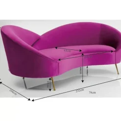 KARE Design Sofa Night Fever 3-Sitzer Lila- Sofas & Couches