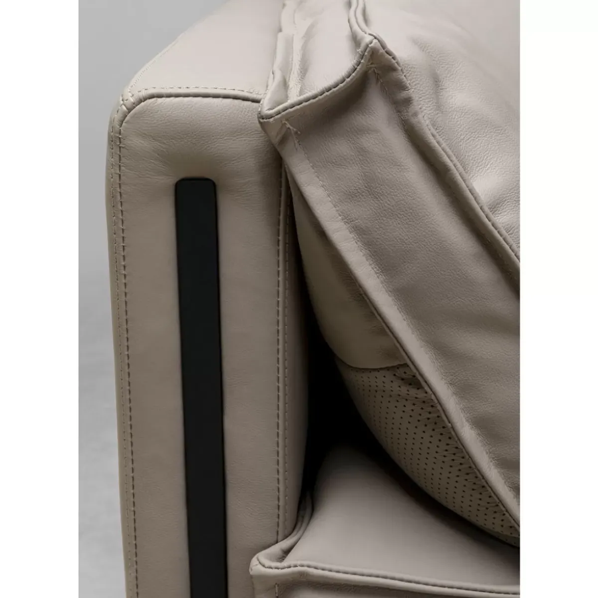 KARE Design Sofa 3-Sitzer Victor Leder Grau 233Cm- Sofas & Couches