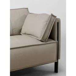 KARE Design Sofa 3-Sitzer Victor Leder Grau 233Cm- Sofas & Couches