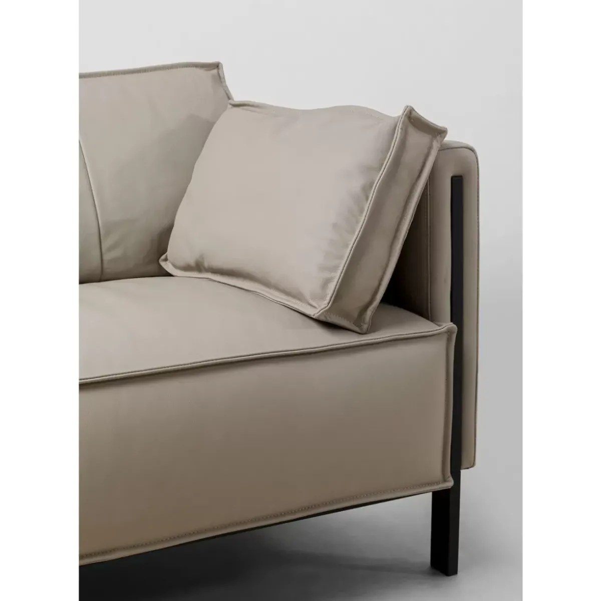 KARE Design Sofa 3-Sitzer Victor Leder Grau 233Cm- Sofas & Couches