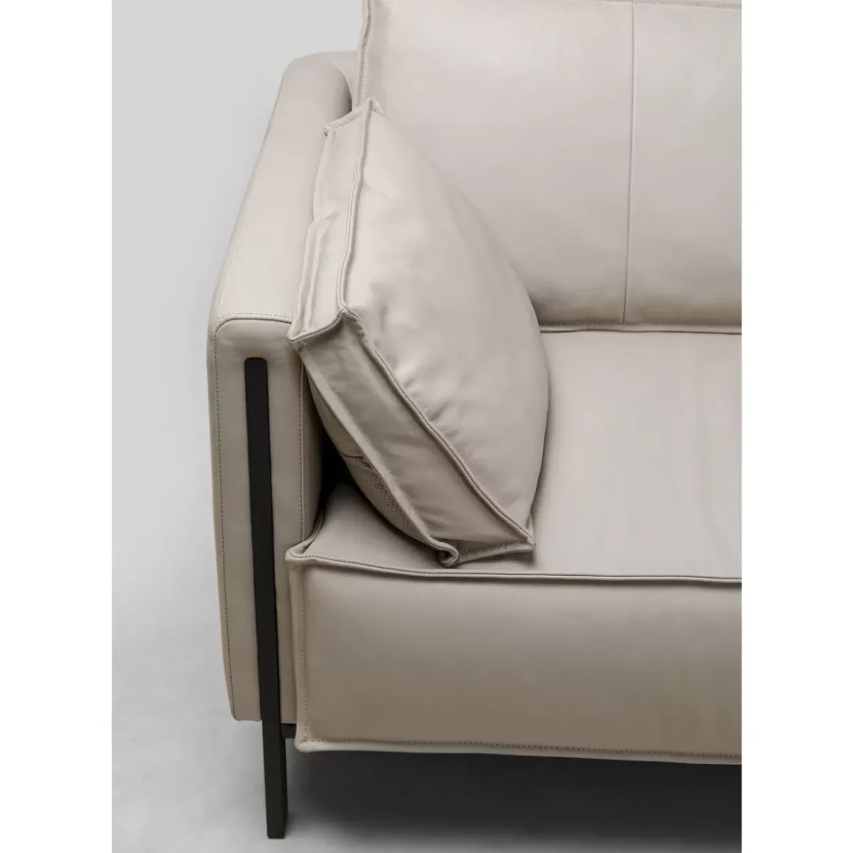 KARE Design Sofa 3-Sitzer Victor Leder Grau 233Cm- Sofas & Couches