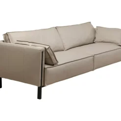 KARE Design Sofa 3-Sitzer Victor Leder Grau 233Cm- Sofas & Couches