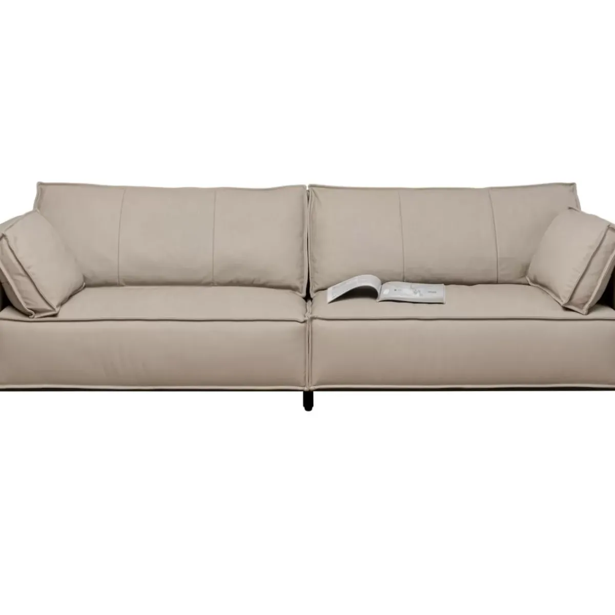 KARE Design Sofa 3-Sitzer Victor Leder Grau 233Cm- Sofas & Couches