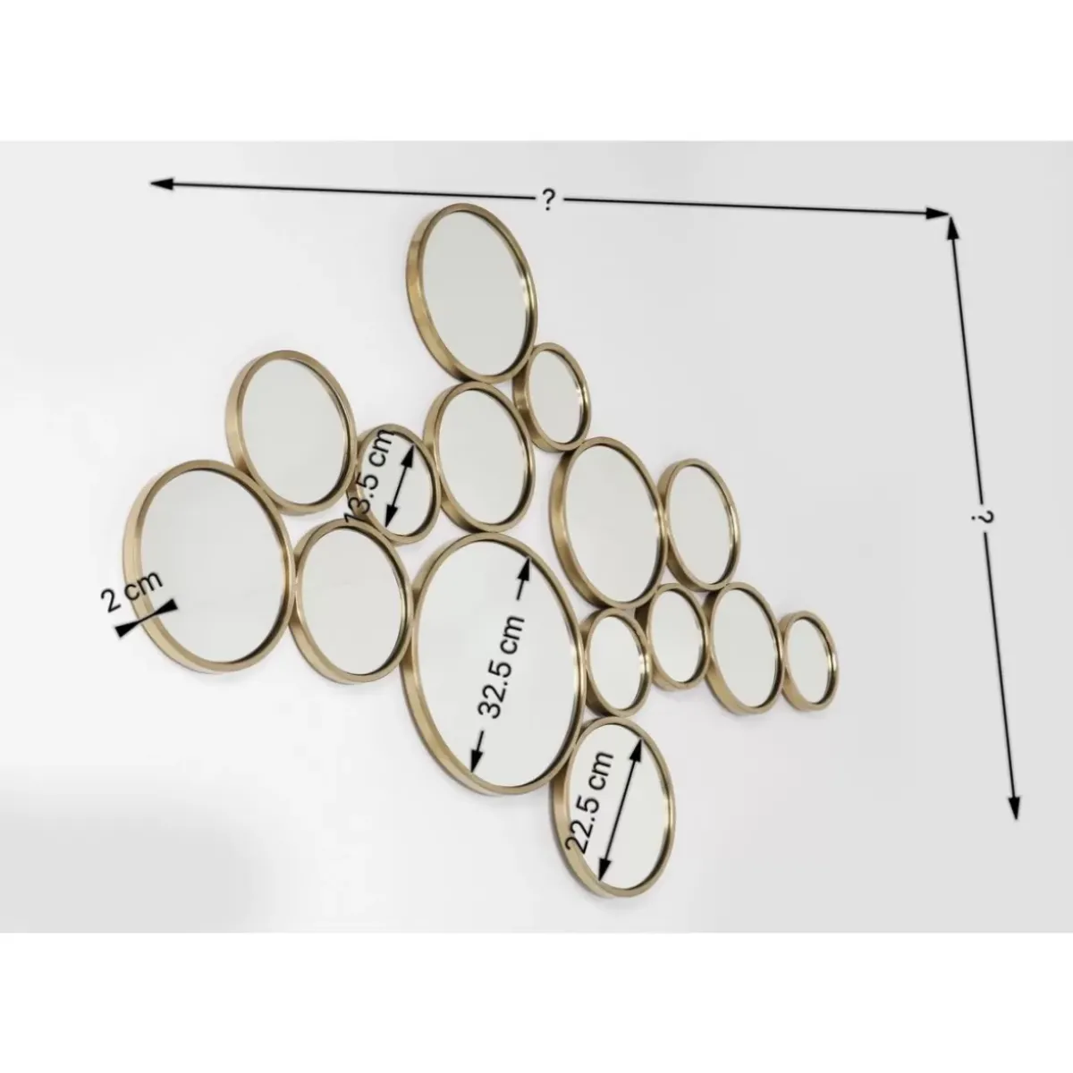 KARE Design Spiegel Bubbles Messing 183X93Cm- Spiegel