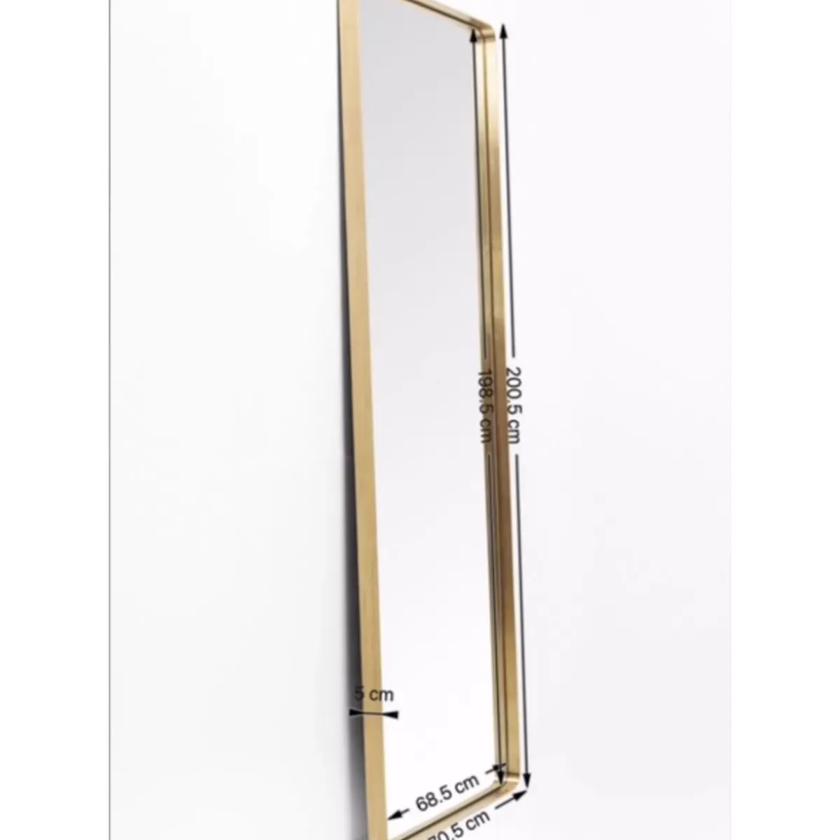 KARE Design Spiegel Curve Rectangular Brass 70X200Cm- Spiegel
